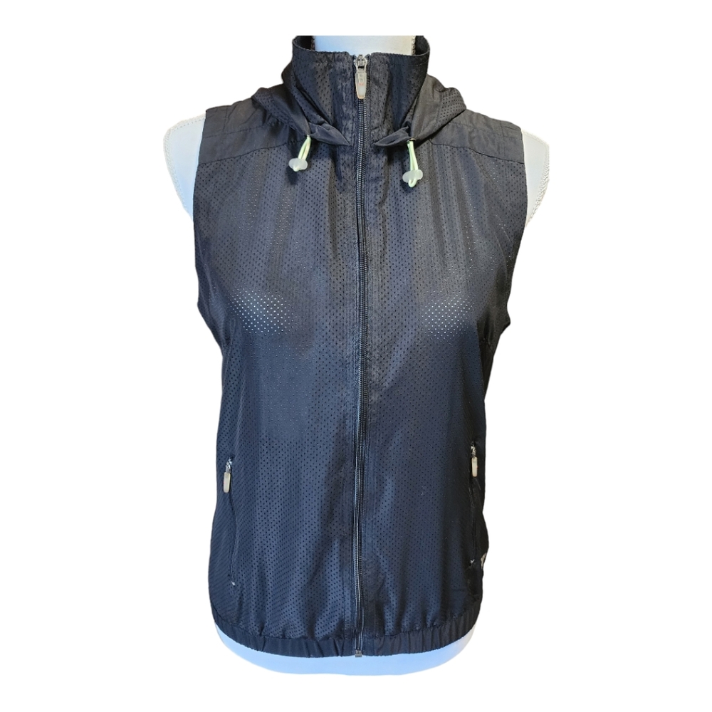 Maurices Women's Sleeveless Vest, In Motion, Hooded Mesh Full Zip Up, Size Small